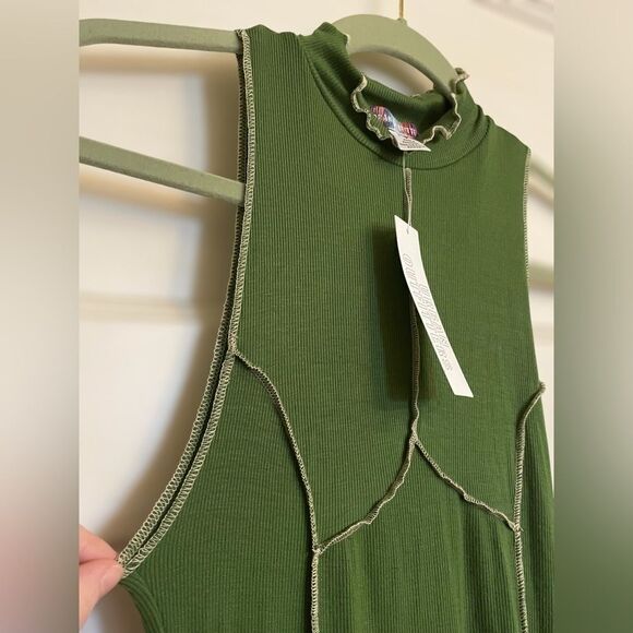 Urban Outfitters Women’s Size Small Deja Seamed Mini Dress • Raw Edge Sleeveless - Picture 5 of 15